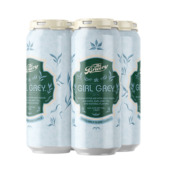 Four cans of 'Girl Grey' beer by The Bruery